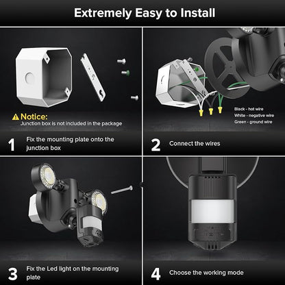 SANSI 25W 3000LM Motion Sensor Outdoor Security Lights, 5000K Daylight - Image 8