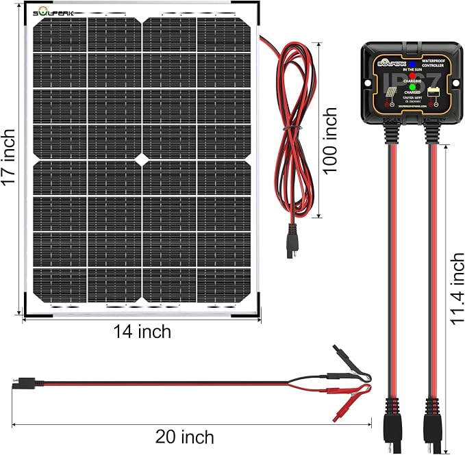 SOLPERK 30W Solar Battery Charger Solar Battery Maintainer + Upgrade 10A MPPT - Image 7