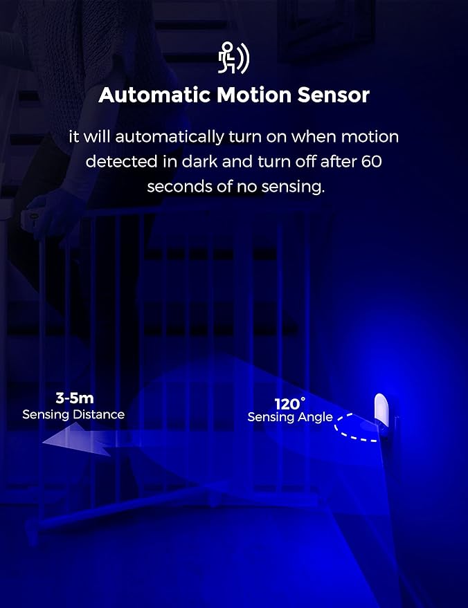 Blue Night Light Plug in, LOHAS Motion Sensor Blue LED Night Lights Plug Into - Image 4