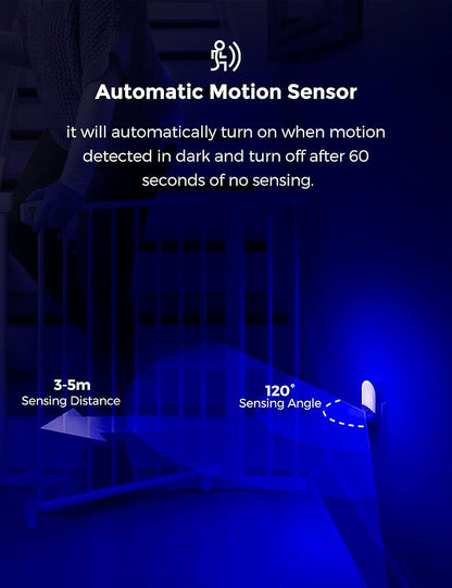 Blue Night Light Plug in, LOHAS Motion Sensor Blue LED Night Lights Plug Into - Image 4