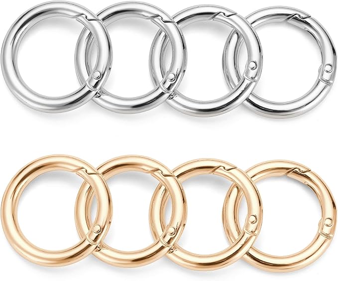 Gkeygo Key Ring Clip, 4/5 Inch Keychain Rings, 8 Pack Round Carabiner Clip - Image 9