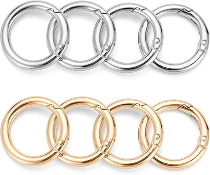 Gkeygo Key Ring Clip, 4/5 Inch Keychain Rings, 8 Pack Round Carabiner Clip - Image 9