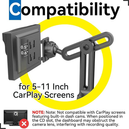 Cup Holder Car Mount for Portable CarPlay Screens, Adjustable Height, Flexible - Image 5