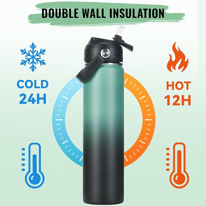 Fijinhom 24oz Insulated Stainless Steel Water Bottle, Wide Mouth Double Wall - Image 5