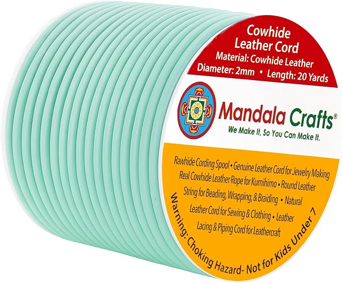 Mandala Crafts Round Genuine Mint Leather Cord by MandalaCrafts