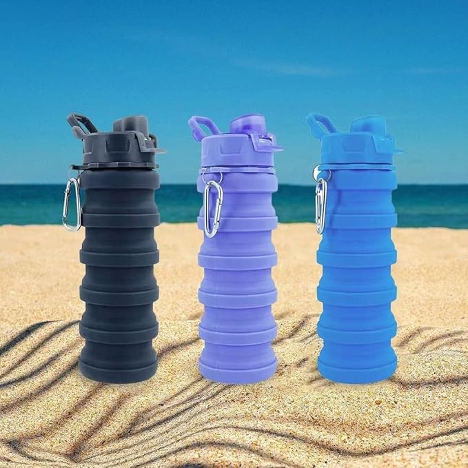 Collapsible Water Bottles 2 Pack Silicone Water Bottle - Image 7