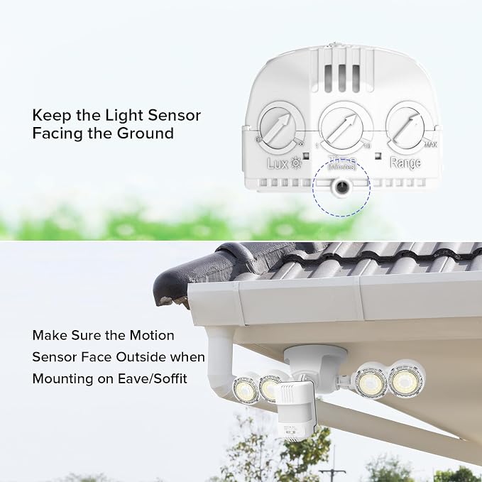 SANSI 40W 5000 LM LED Motion Sensor Outdoor Lights 5000K Daylight Super Bright - Image 8