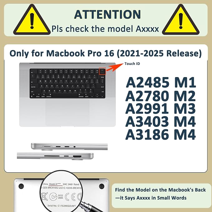 Case for New MacBook Pro 16 inch M5 M4 M3 M2 M1 Pro/Max 2026 2025-2021 Release - Image 2