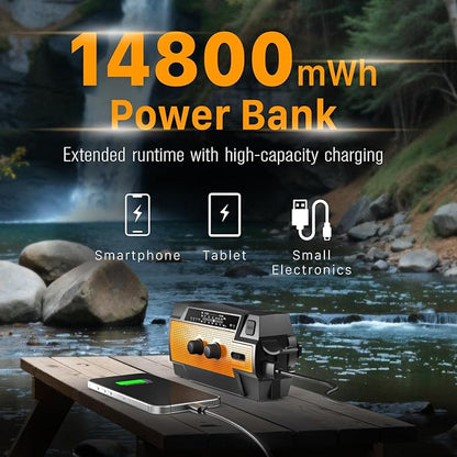 FosPower NOAA Emergency Weather Radio A3 14800mWh Portable Power Bank, - Image 3