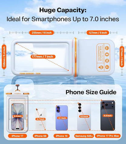 TORRAS IP68 Waterproof Phone Pouch Double Space, Floating Waterproof Phone Case - Image 7