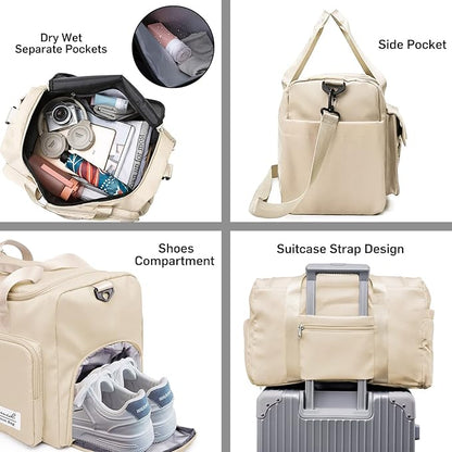 Suruid Sports Gym Bag with Shoes Compartment Travel Duffel Bag with Dry Wet - Image 3