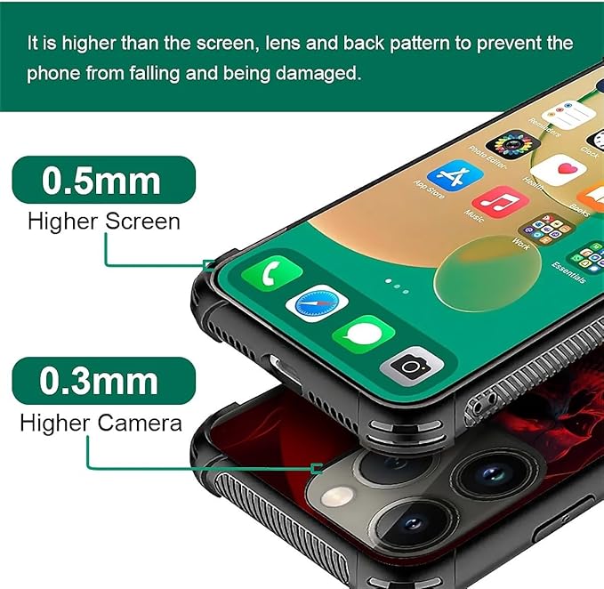 for iPhone 14 Pro Case, Gestures Funny Skull Pattern Graphic Design Girl Boy - Image 5