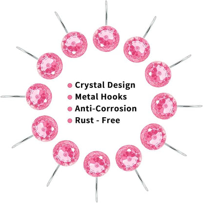 MitoVilla Pink Shower Curtain Hooks Rings, Metal Shower Hooks - Image 4