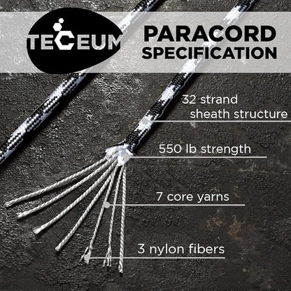 TECEUM 5/32" Paracord Rope 1000 – 1000ft / 200ft / 100ft / 50ft – Tactical - Image 2