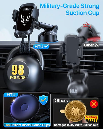 【98+LBS Strongest Suction & Military-Grade】Ultimate Car Phone Mount【Patent & - Image 3