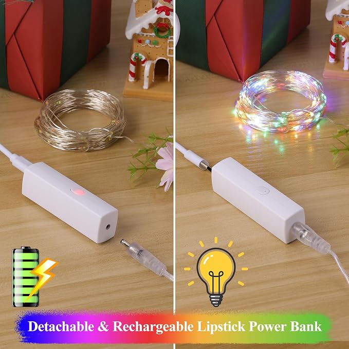 66FT Multicolor Fairy Lights Battery Operated, 100 LED Twinkle Lights - Image 3