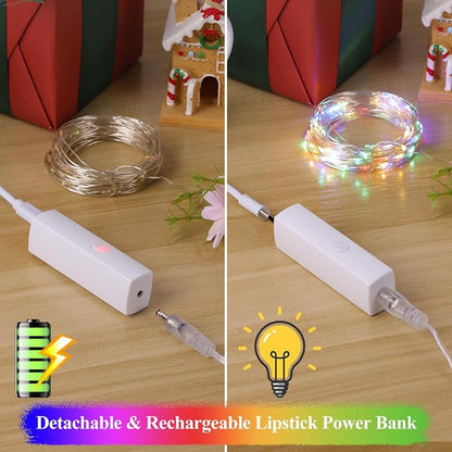Lakumu 32FT Fairy Lights Battery Operated String Lights, Rechargeable Twinkle - Image 3