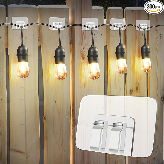 Hooks for Outdoor String Lights Clips: Heavy Duty Cable Clips by Unknown