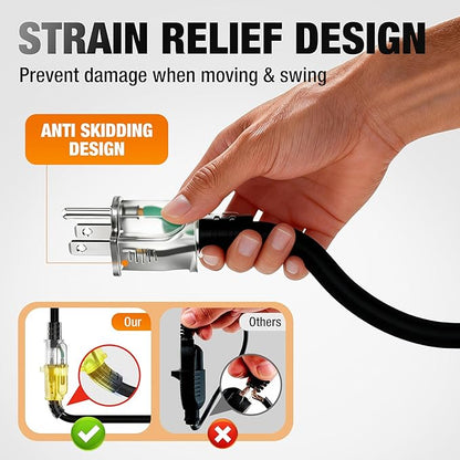 100 FT Outdoor Extension Cord Waterproof, 16/3 Gauge Heavy Duty 3 Prong Power - Image 3