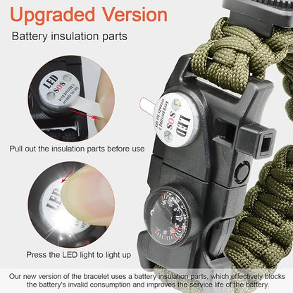20 in 1 Survival Paracord Bracelet Adjustable Gear Kit - Image 6