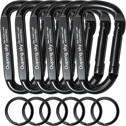 Carabiner Clip, Camping Accessories, Outdoors and Gym etc, D Shaped Spring Hook by Oupengsky