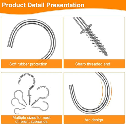 Cup Screw Hooks, 1 inch Metal Screw in Ceiling Hooks 100 Pack Plant Hanger Wind - Image 4