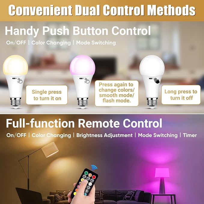 Yochoice Rechargeable Battery Operated Light Bulb - Image 6
