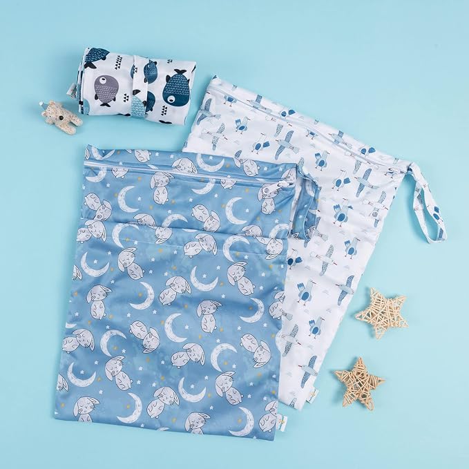 babygoal Wet Dry Bags for Baby Cloth Diapers, Washable Travel Bags, Gym Bag for - Image 5