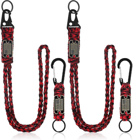 Frienda 2 Set Heavy Duty Paracord Lanyard Necklace Whistles Strap Braided 550 by Frienda