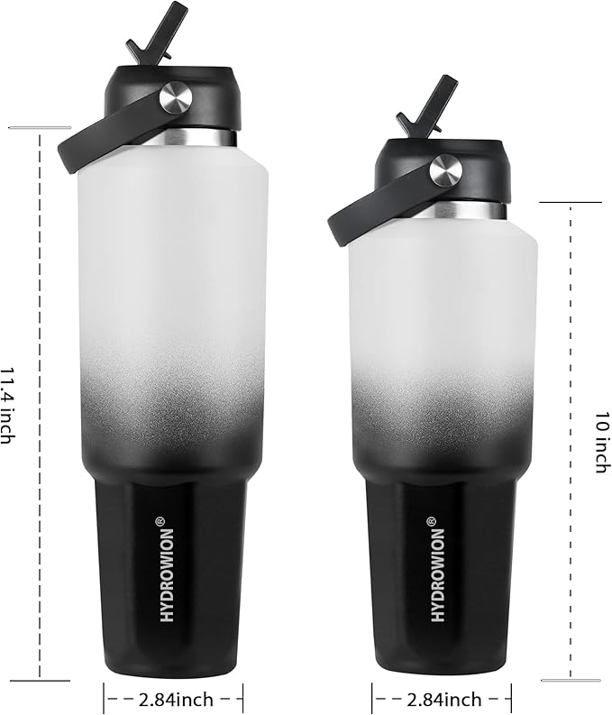 HYDROWION 32 oz Insulated Water Bottle, Car Water Bottle Holder - Image 6