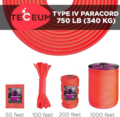 TECEUM 5/32" Paracord Rope 1000 – 1000ft / 200ft / 100ft / 50ft – Tactical - Image 9