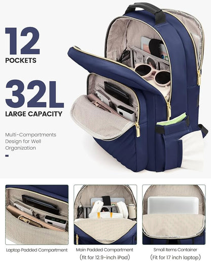 LOVEVOOK Laptop Backpack for Women, 17 Inch Large Capacity Travel Computer Work - Image 2
