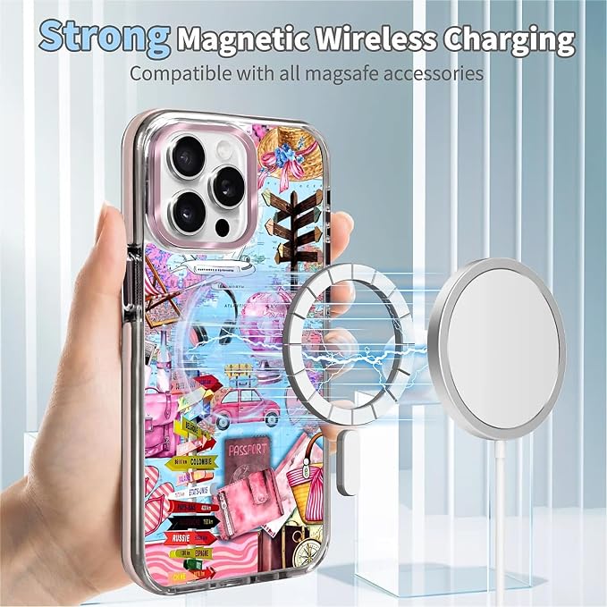 Case for iPhone 13 Pro Max, Cover Holiday Trip World Map Phone Case Design，for - Image 4