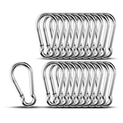 Carabiner Clip Hooks, 304 Stainless Steel Spring Snap Hook Fits Camping Hiking by KINLINK