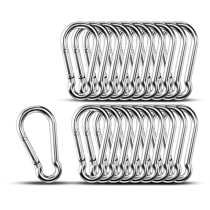 Carabiner Clip Hooks, 304 Stainless Steel Spring Snap Hook Fits Camping Hiking by KINLINK
