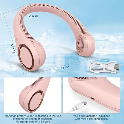 CIVPOWER Neck Fan: Portable Personal Neck Cooling Rechargeable Bladeless Fan - Image 4