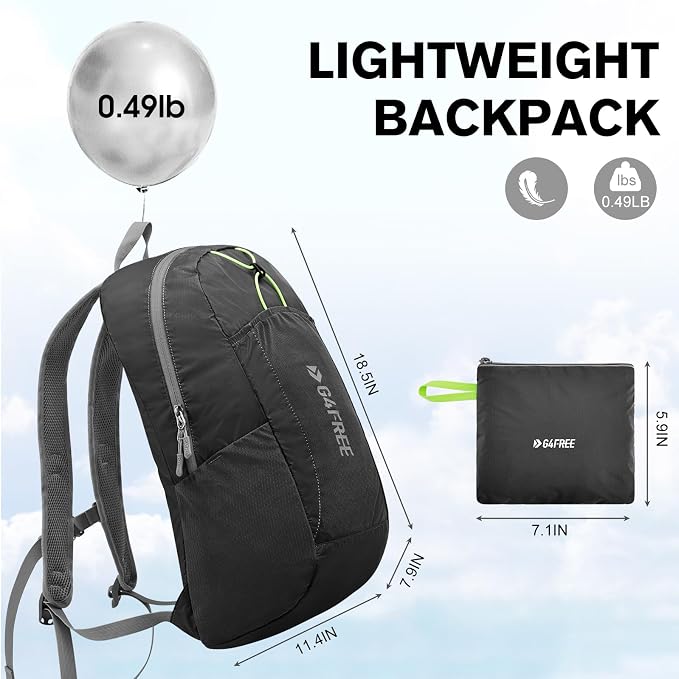 G4Free 24L Lightweight Packable Hiking Backpack Small Sport Travel Daypack - Image 2