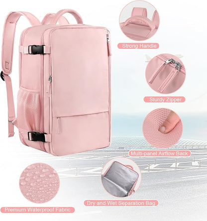 Sinaliy Large Travel Backpack for Women, 40L Carry On Backpack, 17 Inch Laptop - Image 5