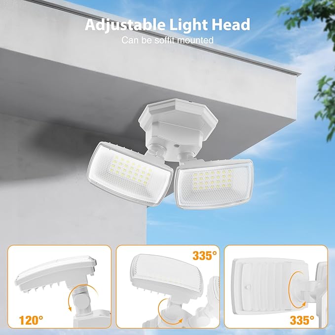 Onforu 3200LM Flood Lights Outdoor, 32W 6500K LED Security Light Switch - Image 5