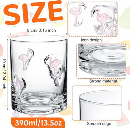 Skylety 2 Pcs Flamingo Icon Juice Glasses Drinking Cups Flamingo Gifts Old - Image 2
