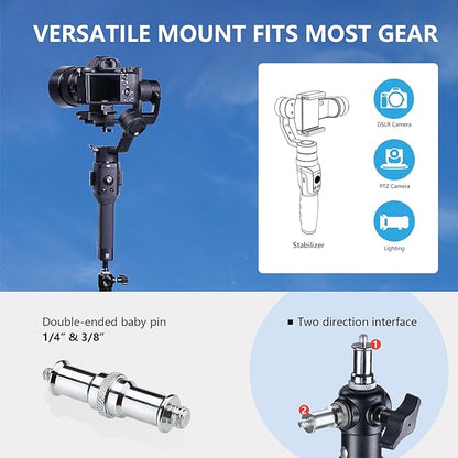 【16' Heavy Duty】 RAUBAY Extreme Tall Video Camera Sports Tripod Stand - Image 3