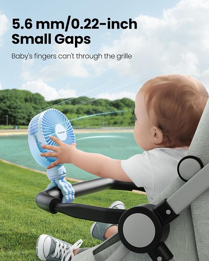 Gaiatop Mini Portable Stroller Fan, Battery Operated Small Clip on, Detachable - Image 2
