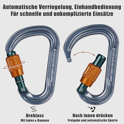 SOB Heavy Duty Steel Carabiner Clips -Auto Locking Climbing Carabiner, - Image 3
