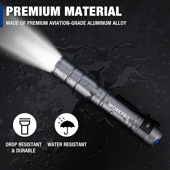 WORKPRO Rechargeable Pen Light, Mini Flashlight, 2 Pack Ultra-Compact EDC - Image 6
