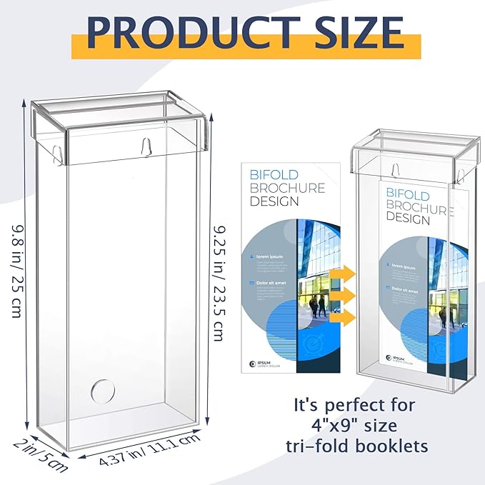 Remerry 1 Pcs Outdoor Brochure Holder 4 x 9 Inch Waterproof Wall Mount - Image 2