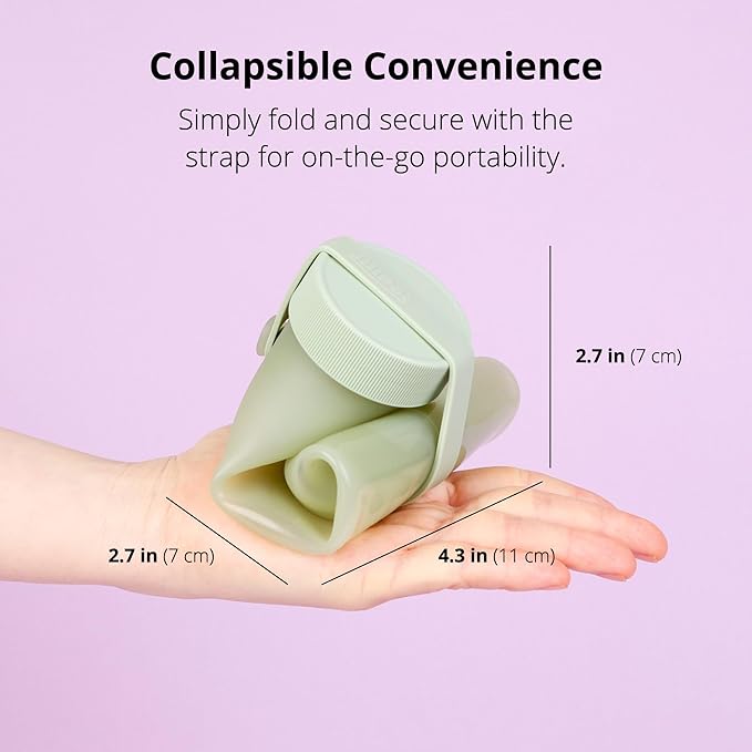 BLUE GINKGO Collapsible Water Bottle – Lightweight, Foldable Silicone Bottle - Image 3