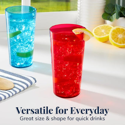 US Acrylic Cafe Plastic Reusable Tumblers 20-ounce Water Cups Assorted Colors | - Image 5