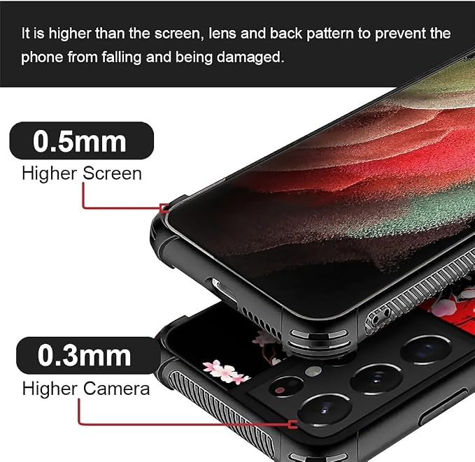 for Samsung Galaxy S21 Ultra Case, Sakura Japanese Samurai Pattern Graphic - Image 5