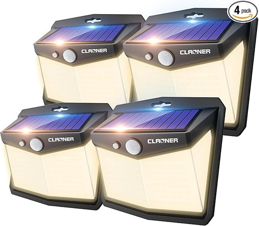CLAONER Solar Lights Outdoor, Solar Motion Sensor Lights 3 Working Modes by Claoner