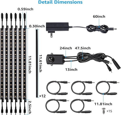 TORCHSTAR LED Safe Lighting Kit, 12 Inch Linkable Light Bars + Motion Sensor + - Image 6